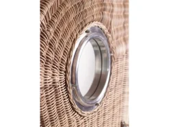 bene living Strandkorb Komplettset Ammersee Single Teak Bullauge PE Shell Modell 506 Inkl Liftersystem Schutzhülle Doppelrollen Glasbecherhalter* Discount