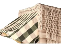 bene living Strandkorb Komplettset Ammersee Single Teak Bullauge PE Shell Modell 506 Inkl Liftersystem Schutzhülle Doppelrollen Glasbecherhalter* Discount