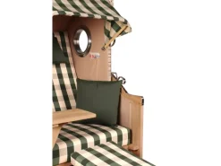 bene living Strandkorb Komplettset Ammersee Single Teak Bullauge PE Shell Modell 506 Inkl Liftersystem Schutzhülle Doppelrollen Glasbecherhalter* Discount