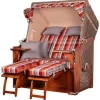 bene living Strandkorb Komplettset Schaalsee Mahagoni PE grau Modell 584*