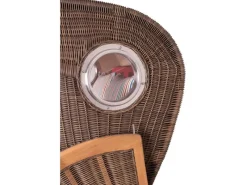 bene living Strandkorb Komplettset Ammersee Teak Bullauge PE Grau Modell 585* Online