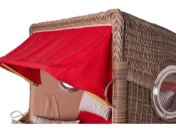 bene living Strandkorb Komplettset Ammersee Teak Bullauge PE Grau Modell 585* Online