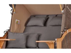 bene living Strandkorb Komplettset Schaalsee Teak PE grau Modell 551* Best