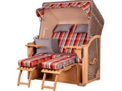 bene living Strandkorb Komplettset Schaalsee Teak PE grau Modell 584* New