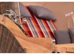 bene living Strandkorb Komplettset Schaalsee Teak PE grau Modell 584* New