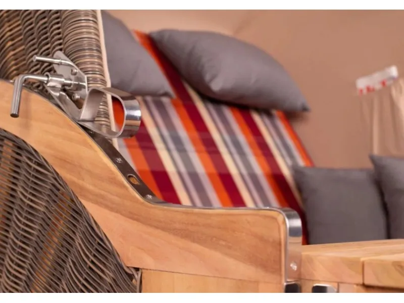 bene living Strandkorb Komplettset Schaalsee Teak PE grau Modell 584* New