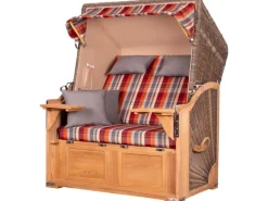 bene living Strandkorb Komplettset Schaalsee Teak PE grau Modell 584* New