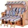 bene living Strandkorb Komplettset Königssee 3 Sitzer Teak Bullauge PE Shell Modell 580 Inkl Liftersystem Schutzhülle Doppelrollen Glasbecherhalter* Sale