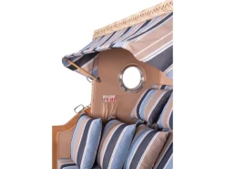 bene living Strandkorb Komplettset Königssee 3 Sitzer Teak Bullauge PE Shell Modell 580 Inkl Liftersystem Schutzhülle Doppelrollen Glasbecherhalter* Sale
