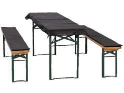 Beo Sitzkissen|Gartenstuhlauflagen|Auflagen-Set für Festzeltgarnitur 3-teilig Anthrazit