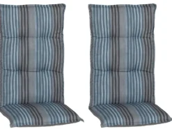 Beo Gartenstuhlauflagen|Sitzauflage Hochlehner Tissa 2er-Set Blau-Grau