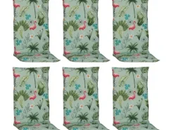 Beo Gartenstuhlauflagen|Sitzauflage Hochlehner Genua 6er Set Flamingo Hellgrün