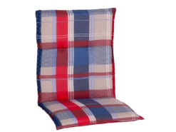 Beo Gartenstuhlauflagen|Sitzauflage Niedriglehner Gold Coast Rot kariert