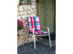 Beo Gartenstuhlauflagen|Sitzauflage Niedriglehner Gold Coast Rot kariert