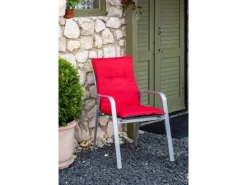 Beo Gartenstuhlauflagen|Sitzauflage Niedriglehner Gold Coast Rot kariert