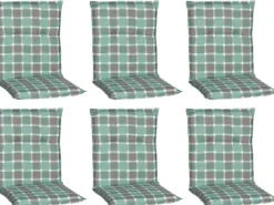 Beo Gartenstuhlauflagen|Sitzauflage Niedriglehner Büsum 6er-Set Türkis