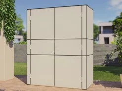 Gartenschrank HPL Highboard 155 cm x 75 cm x 193 cm Grau FSC®*Bertilo Hot