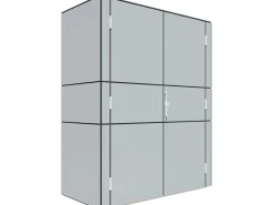 Gartenschrank HPL Highboard 155 cm x 75 cm x 193 cm Grau FSC®*Bertilo Hot