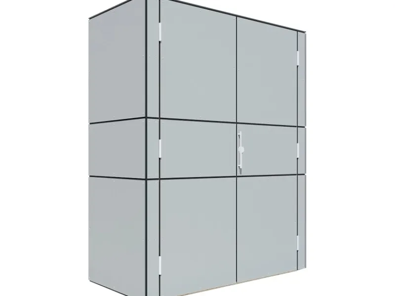 Gartenschrank HPL Highboard 155 cm x 75 cm x 193 cm Grau FSC®*Bertilo Hot
