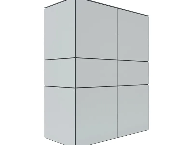 Gartenschrank HPL Highboard 155 cm x 75 cm x 193 cm Grau FSC®*Bertilo Hot