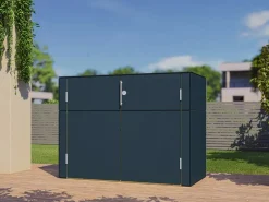 Gartenschrank HPL Sideboard 155 cm x 75 cm x 116 cm Anthrazit FSC®*Bertilo Outlet