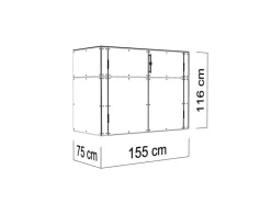 Gartenschrank HPL Sideboard 155 cm x 75 cm x 116 cm Anthrazit FSC®*Bertilo Outlet