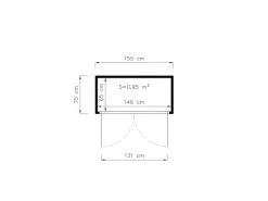 Gartenschrank HPL Sideboard 155 cm x 75 cm x 116 cm Anthrazit FSC®*Bertilo Outlet