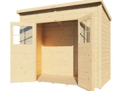 Bertilo Kaminholzregale|Holz-Gartenhaus Alster 245 cm x 122 cm Natur FSC®