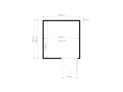 Kinder Bertilo Kinder-Gartengeräte|Holz-Gartenhaus Cubus 2 Office 226 cm x 234 cm FSC®