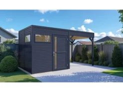 Kinder Bertilo Kinder-Gartengeräte|Holz-Gartenhaus Cubus 2 Lounge 449 cm x 234 cm FSC®