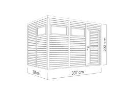 Kinder Bertilo Kaminholzregale|Outdoor Whirlpools|Holz-Gartenhaus Cubus 3 337 cm x 234 cm FSC®