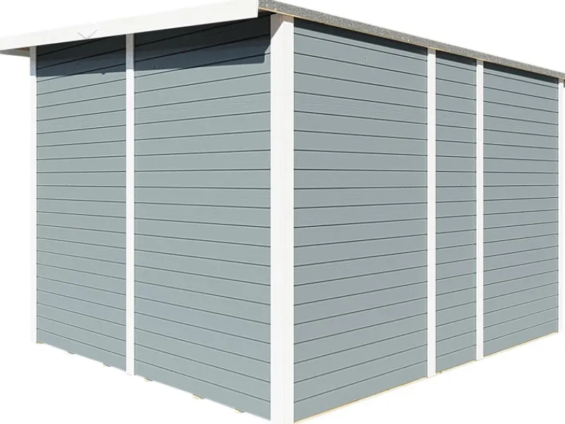 Bertilo Rechen|Holz-Gartenhaus Felix 293 cm x 245 cm Grau FSC®