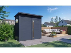 Holz-Gartenhaus Pentus 1 Anthrazit 234 cm x 115 cm FSC®*Bertilo Outlet