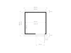 Holz-Gartenhaus Pentus 2 Anthrazit 226 cm x 234 cm FSC®*Bertilo Hot