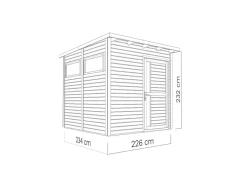 Holz-Gartenhaus Pentus 2 Anthrazit 226 cm x 234 cm FSC®*Bertilo Hot