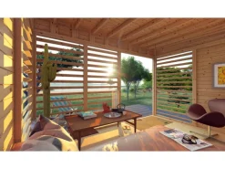 Bertilo Pavillons|Pavillon Garten-Lounge 2 Natur 234 cm x 337 cm FSC®