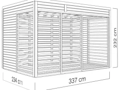 Bertilo Pavillons|Pavillon Garten-Lounge 2 Natur 234 cm x 337 cm FSC®
