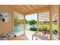 Bertilo Gartenmöbel-Sets|Pavillons|Pavillon Garten-Lounge 1 Natur 234 cm x 226 cm FSC®