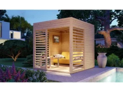 Bertilo Gartenmöbel-Sets|Pavillons|Pavillon Garten-Lounge 1 Natur 234 cm x 226 cm FSC®
