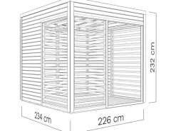 Bertilo Gartenmöbel-Sets|Pavillons|Pavillon Garten-Lounge 1 Natur 234 cm x 226 cm FSC®