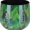 A.H.G. Pavillons|Übertopf Flora mit Blätterprint Ø 21 cm x 17 cm Grün-Gold