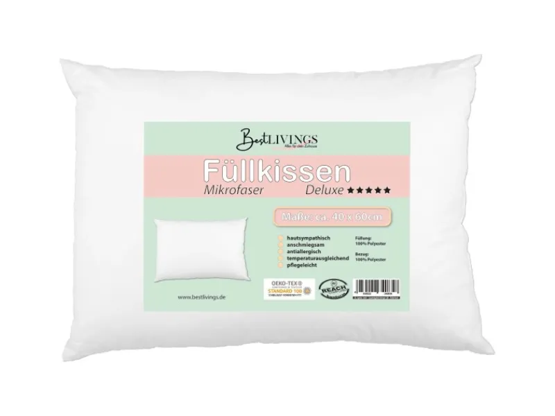 Bestlivings Sitzkissen|Gartenstuhlauflagen|Füllkissen Mikrofaserbezug Inlett mit Polyesterfüllung 40 x 60 cm