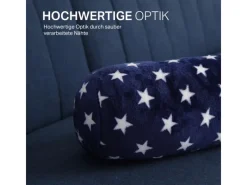 Bestlivings Sitzkissen|Gartenstuhlauflagen|Nackenrolle Blau Sterne 16 x 30 cm