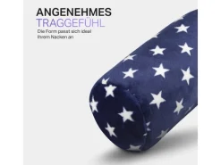 Bestlivings Sitzkissen|Gartenstuhlauflagen|Nackenrolle Blau Sterne 16 x 30 cm