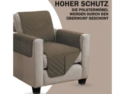 Sesselschoner Gesteppt 190 x 165 cm Braun*Bestlivings Online