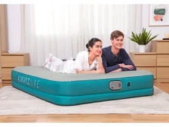 Bestway Wasserspielzeug|Doppelluftbett AlwayzAire Fortech 203 cm x 152 cm x 36 cm Türkis-Grau