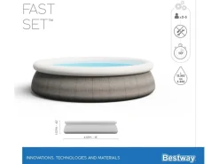 Fast Set Aufstellpool-Set Ø 457 x 107 cm Rund Schiefergrau*Bestway Online