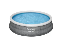 Fast Set Aufstellpool-Set Ø 457 x 107 cm Rund Schiefergrau*Bestway Online
