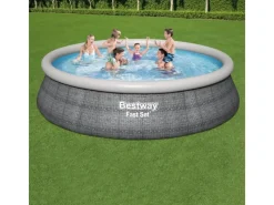 Fast Set Aufstellpool-Set Ø 457 x 107 cm Rund Schiefergrau*Bestway Online