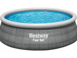 Fast Set Aufstellpool-Set Ø 457 x 122 cm Rund Schiefergrau*Bestway New
